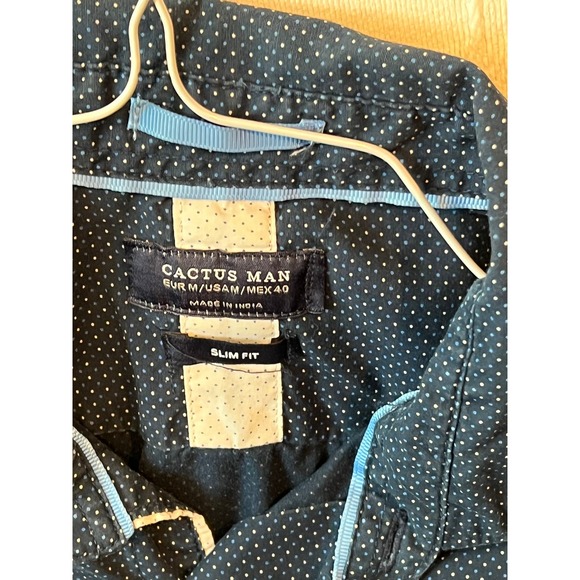 Cactus Man Slim Fit Polka Dot Long Sleeve Shirt Mens M - Picture 3 of 3